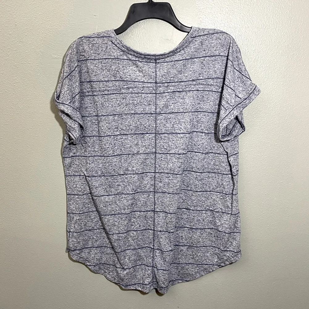 Striped Split Neck Tee - Picture 2 of 2
